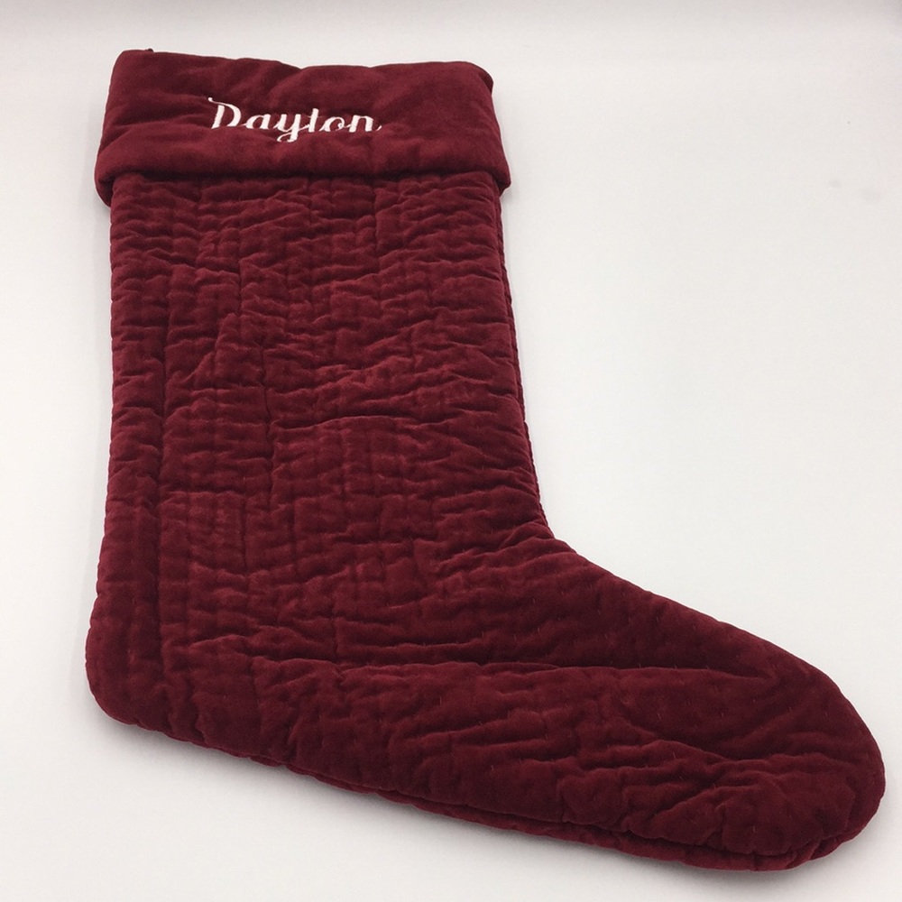 Pottery Barn Velvet Christmas Stocking “Dayton”